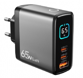 TFT Display 65W GaN Charger EU Standard
