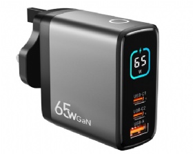 TFT Display 65W GaN Charger UK Standard