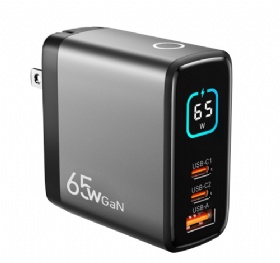 TFT Display 65W GaN Charger Folding US Standard