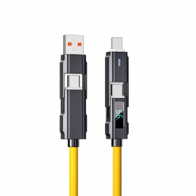 65W/27W 2 in 2 aluminum+ silicone material C to C display cable